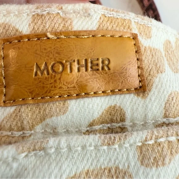 MOTHER The Hustler Ankle Fray Jeans – “Prowl” Leopard Print – Size 32 - Picture 4 of 9